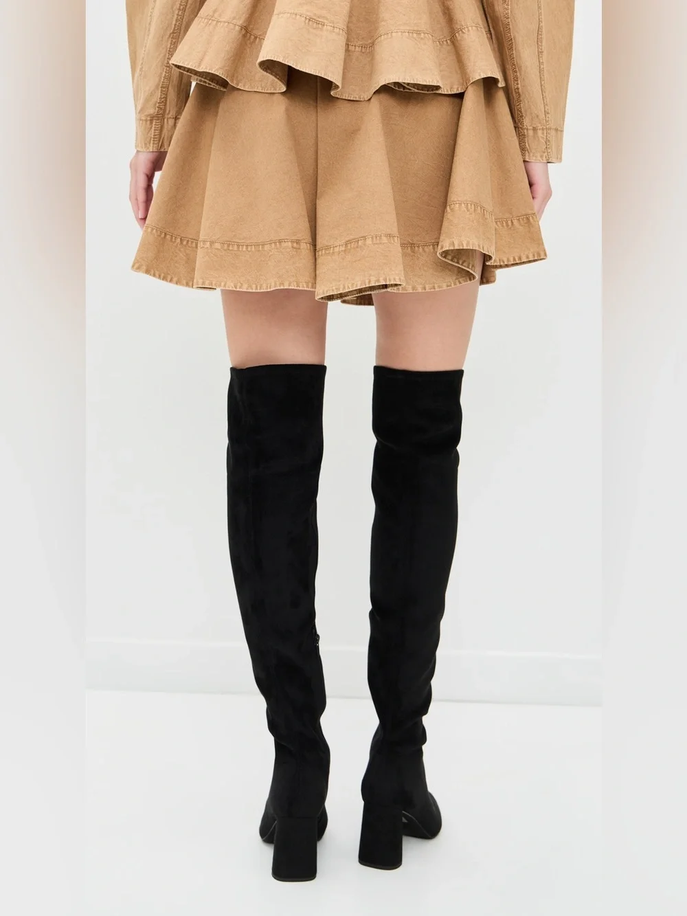 Jeffrey Campbell Parisah Black Over-the-Knee Suede Boots